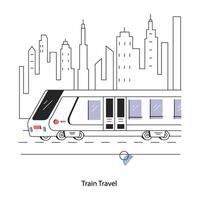 Trendy Train Travel vector