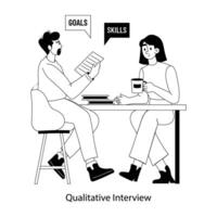 Trendy Qualitative Interview vector