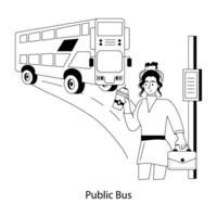 Trendy Public Bus vector