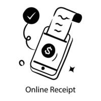 Trendy Online Receipt vector