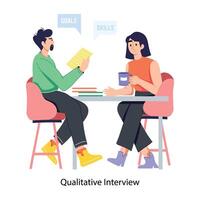 Trendy Qualitative Interview vector