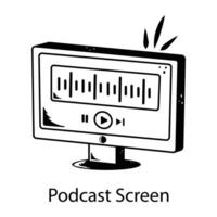 Trendy Podcast Screen vector