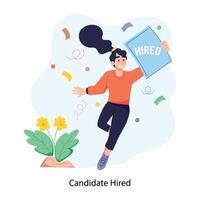 Trendy Candidate Hired vector