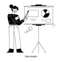 Trendy Data Analyst vector