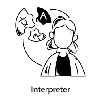 Trendy Interpreter Concepts vector