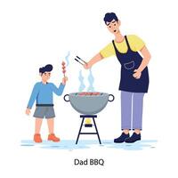 Trendy Dad BBQ vector