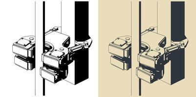 modular doble perforación plataforma abrazadera vector