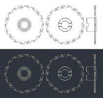 Disc mill cutter drawings vector