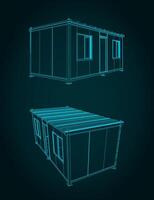 Container house drawings vector