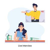 Trendy Live Interview vector