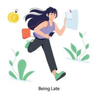 Trendy Being Late vector