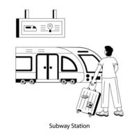 Trendy Subway Station vector