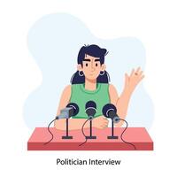 Trendy Politician Interview vector