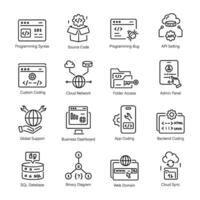 Bundle of 16 Web Development Linear Icons vector