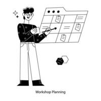 Trendy Workshop Planning vector