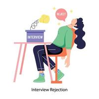 Trendy Interview Rejection vector