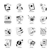 Bundle of Accounting Doodle Icons vector