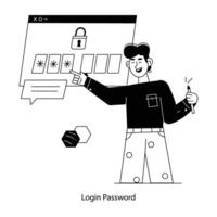 Trendy Login Password vector