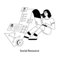 Trendy Social Resource vector