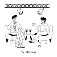 Trendy TV Interview vector