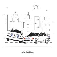 Trendy Car Accident vector