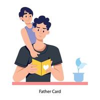 Trendy Father Card vector