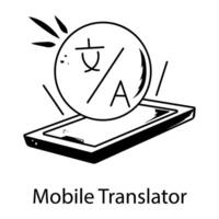 Trendy Mobile Translator vector