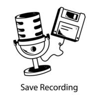 Trendy Save Recording vector