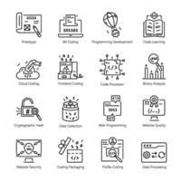 Pack of Programming Data Linear Icons vector