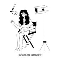 Trendy Influencer Interview vector