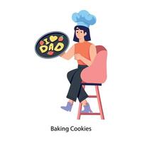 Trendy Baking Cookies vector