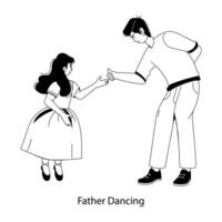 Trendy Father Dancing vector