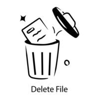 Trendy Delete File vector