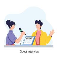 Trendy Guest Interview vector