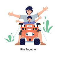 Trendy Bike Together vector