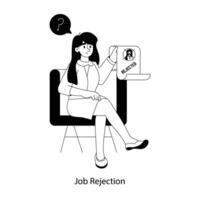 Trendy Job Rejection vector