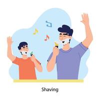 Trendy Shaving Concepts vector