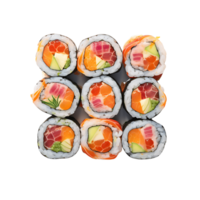 Exquisite Maki Roll Isolated Sushi on Transparent Surface png