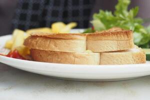 sandwich or toast with toasted bread slices, photo