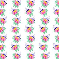 primavera sin costura modelo filas linda rosado peonías blanco verano modelo planta flor silvestre peonía ditsy ornamento envase tela fondo de pantalla textil mosaico vector