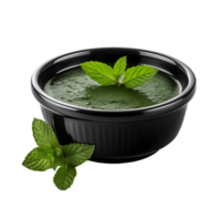 Culinary Craftsmanship Clear Background Bowl with Mint Sauce png