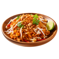 Savory Thai Noodle Dish Isolated Pad Thai with Transparency png