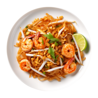 Classic Thai Noodle Dish Isolated Pad Thai on Transparent Surface png