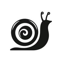 minimalista molusco silueta de caracol símbolo logo en blanco antecedentes vector