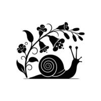 Slow and Steady Simple Snail Silhouette Symbol Icon on White vector