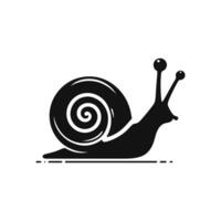 Slow and Steady Simple Snail Silhouette Symbol Icon on White vector