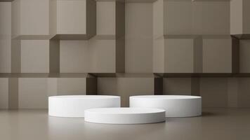 mínimo resumen geométrico podio marrón antecedentes para producto presentación. 3d representación ilustración. foto