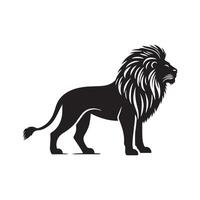 león silueta plano ilustración. vector