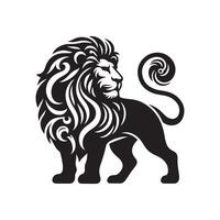 Lion Silhouette flat illustration. vector