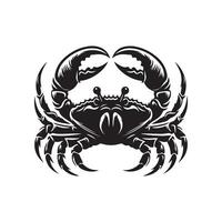 Crab silhouette black flat illustration . vector